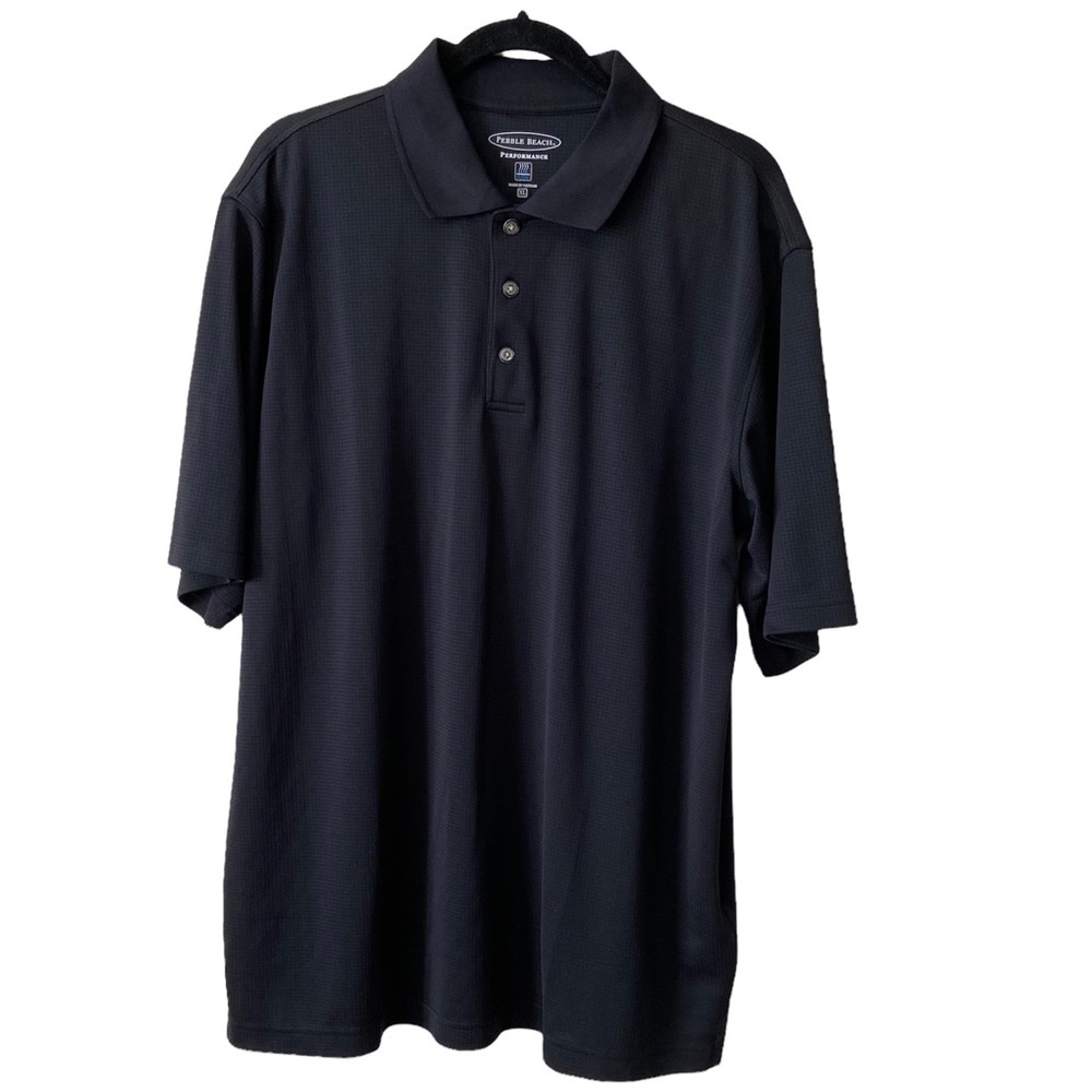 Pebble Beach Mens Short Sleeves Black Polo Shirt XL